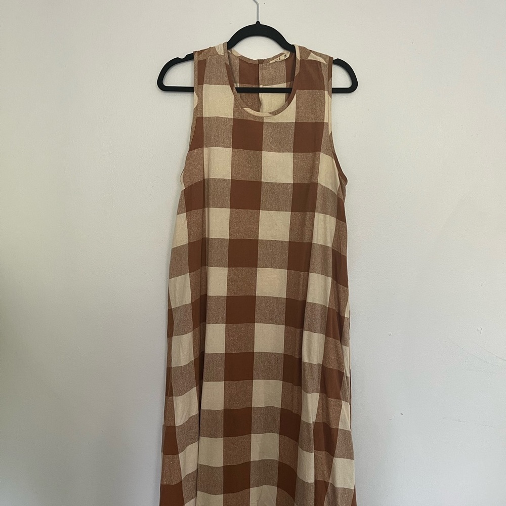 Ali Golden midi gingham sundress